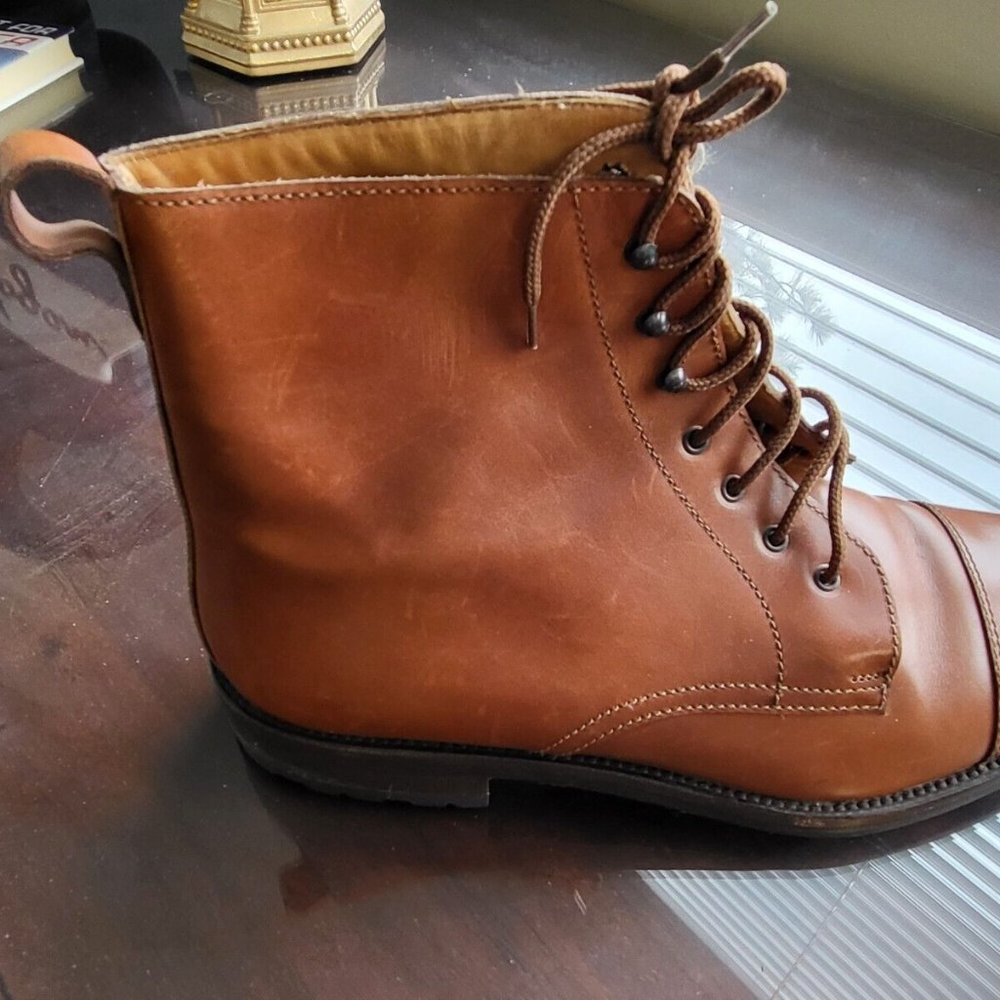 Gucci Mens size 10.5 Gucci LIght Brown Leather Cap Toe Chukka Boot Never Worn - Picture 11 of 13